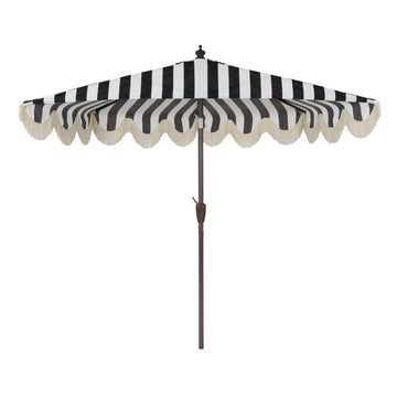 Beverly 9 ft. Designer Classic Scalloped Fringe Half Market Patio Umbrella